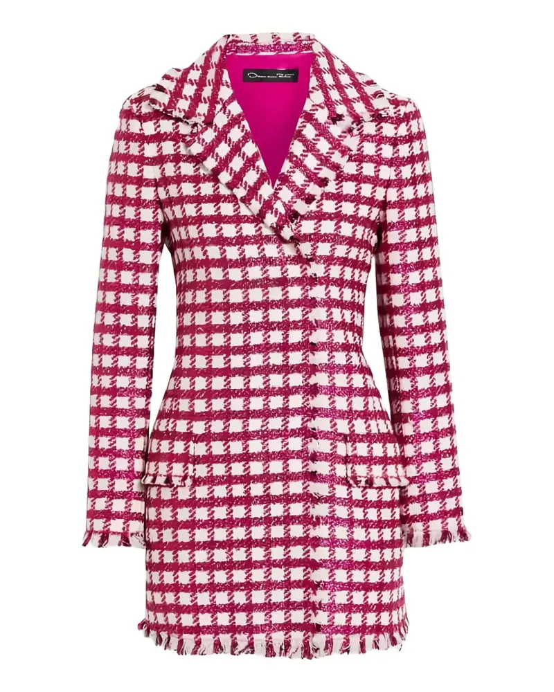 Oscar de la Renta checked tweed mini dress - Rosa Rosa