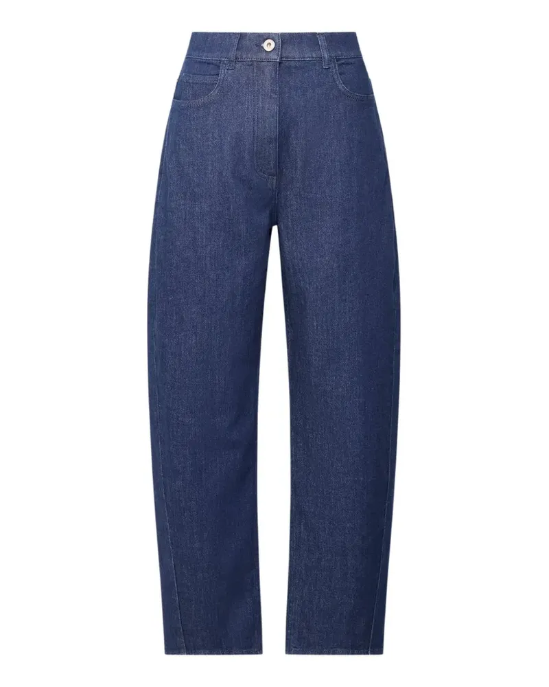 Another Tomorrow seam-detail curved jeans - Blau Blau