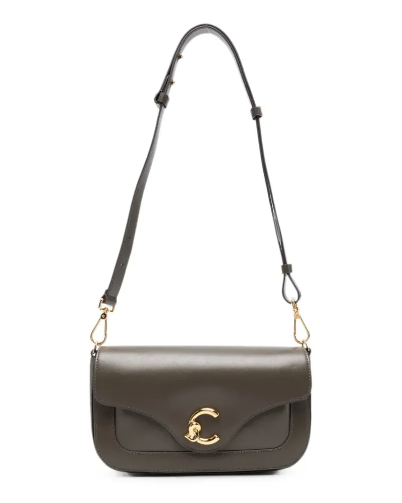 Coccinelle logo-plaque leather shoulder bag - Grün Grün