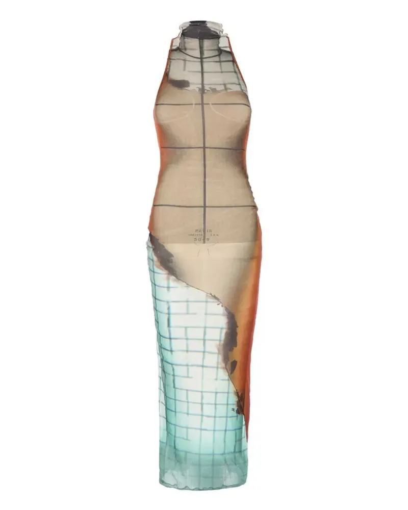 Jean Paul Gaultier Maxikleid mit Print - Braun Braun
