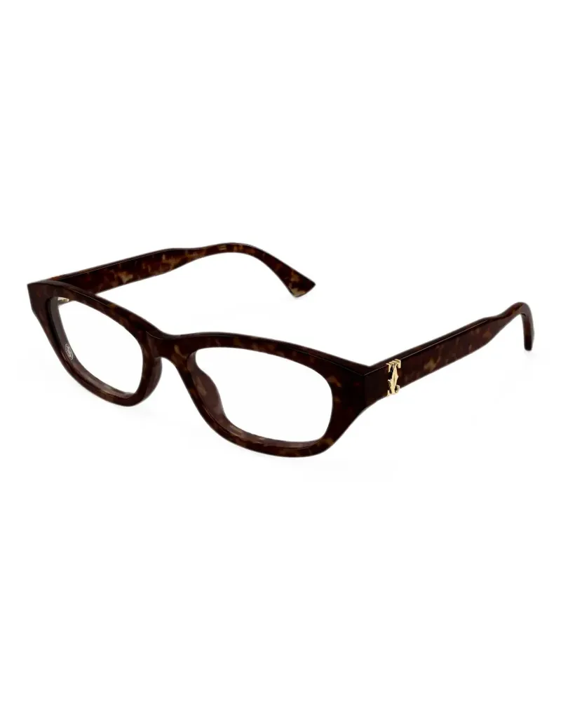 Cartier Cat-Eye-Brille in Schildpattoptik - Braun Braun