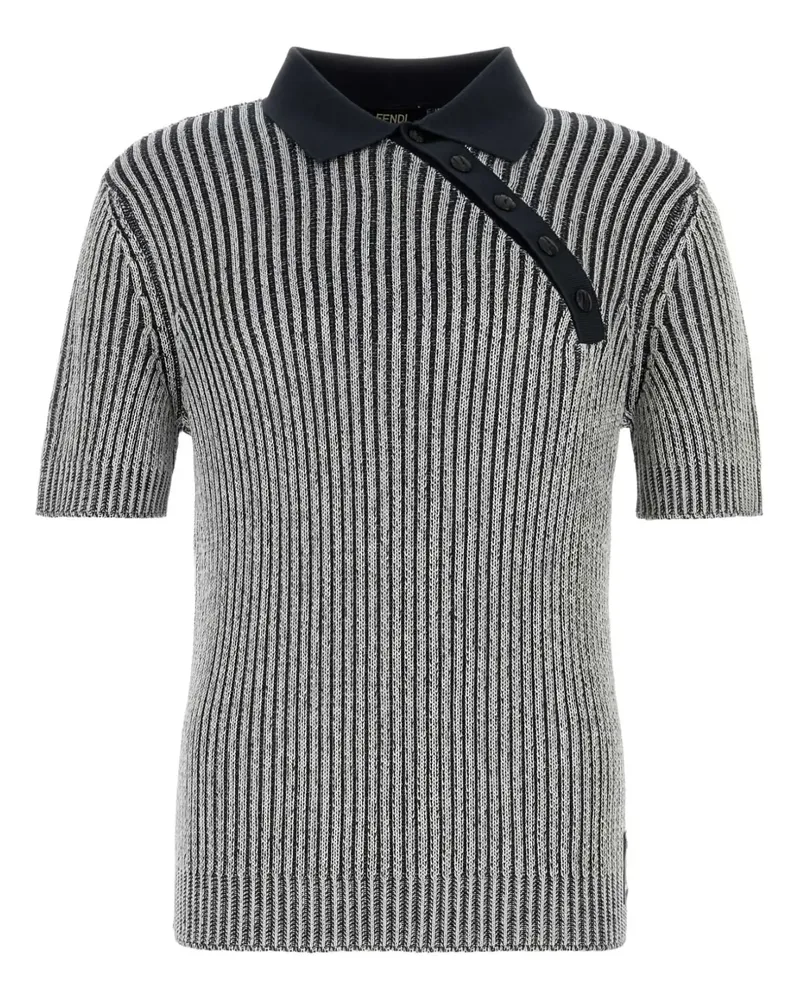 Fendi Gestreiftes Poloshirt - Blau Blau