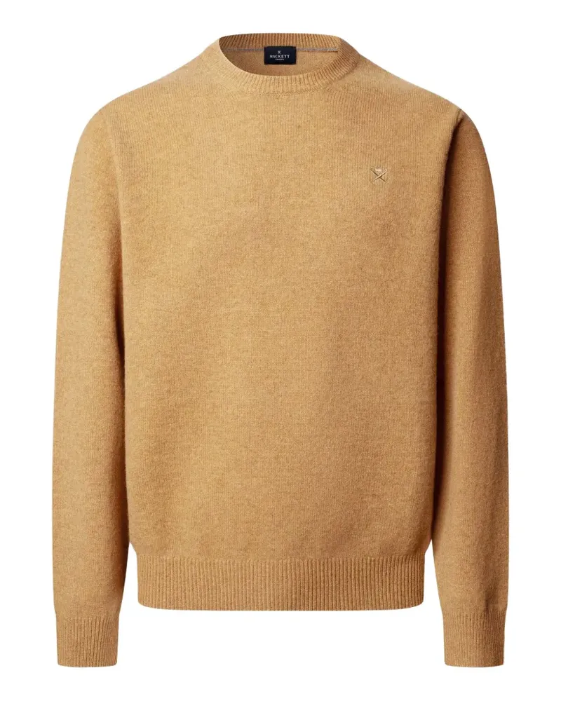Hackett Rundhals-Strickpullover aus Lammwolle - Nude Nude