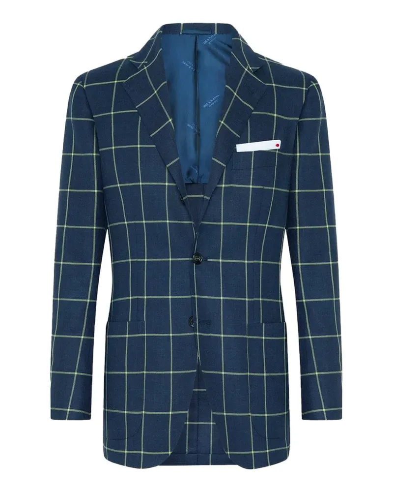 Kiton Kariertes Sakko - Blau Blau