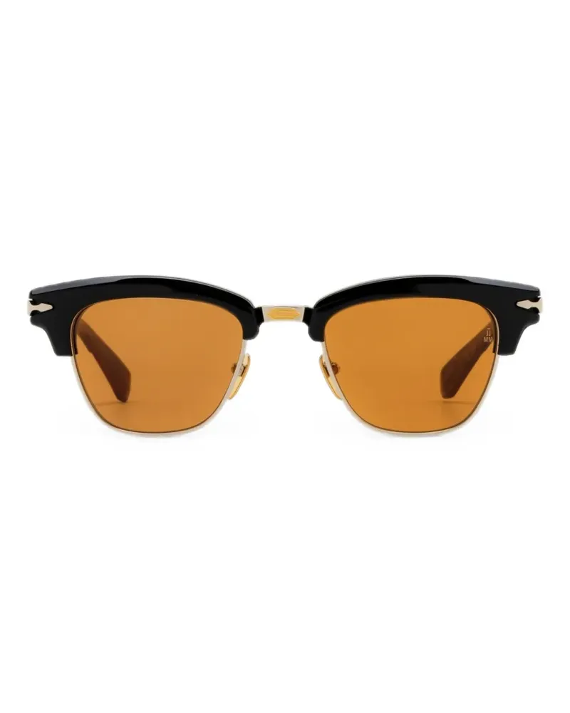 Jacques Marie Mage Eckige Sartre Sonnenbrille - Schwarz Schwarz