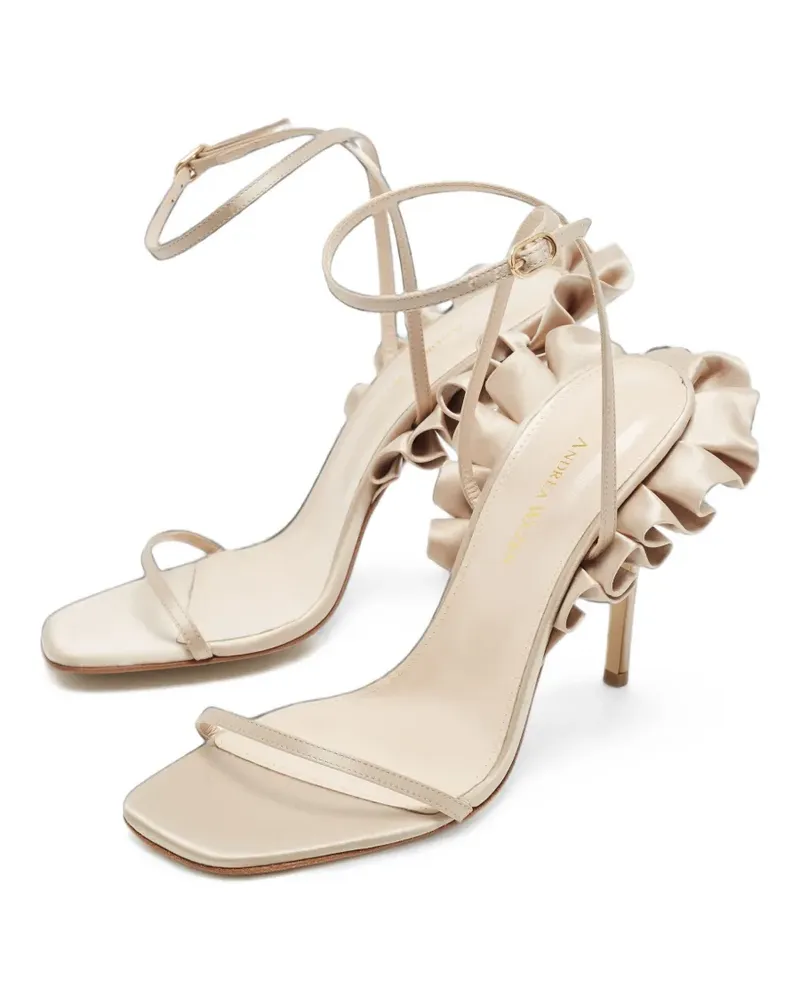 Andrea Wazen Rouches Sandalen mit Knöchelriemen - Nude Nude