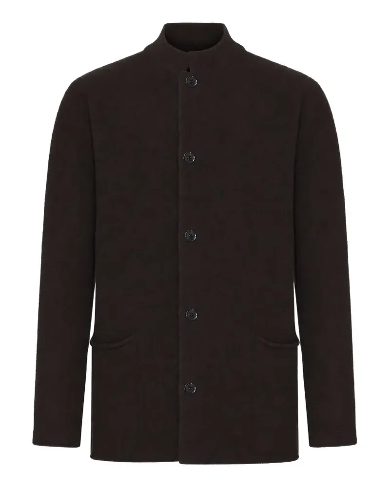 Roberto Collina Jacke mit Stehkragen und Knöpfen - Braun Braun