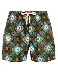 PENINSULA Badeshorts mit grafischem Print Grün