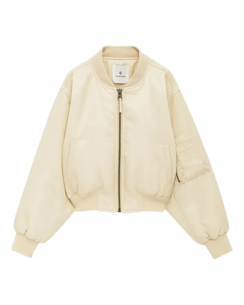 Anine Bing Leon Cropped-Bomberjacke - Nude Nude