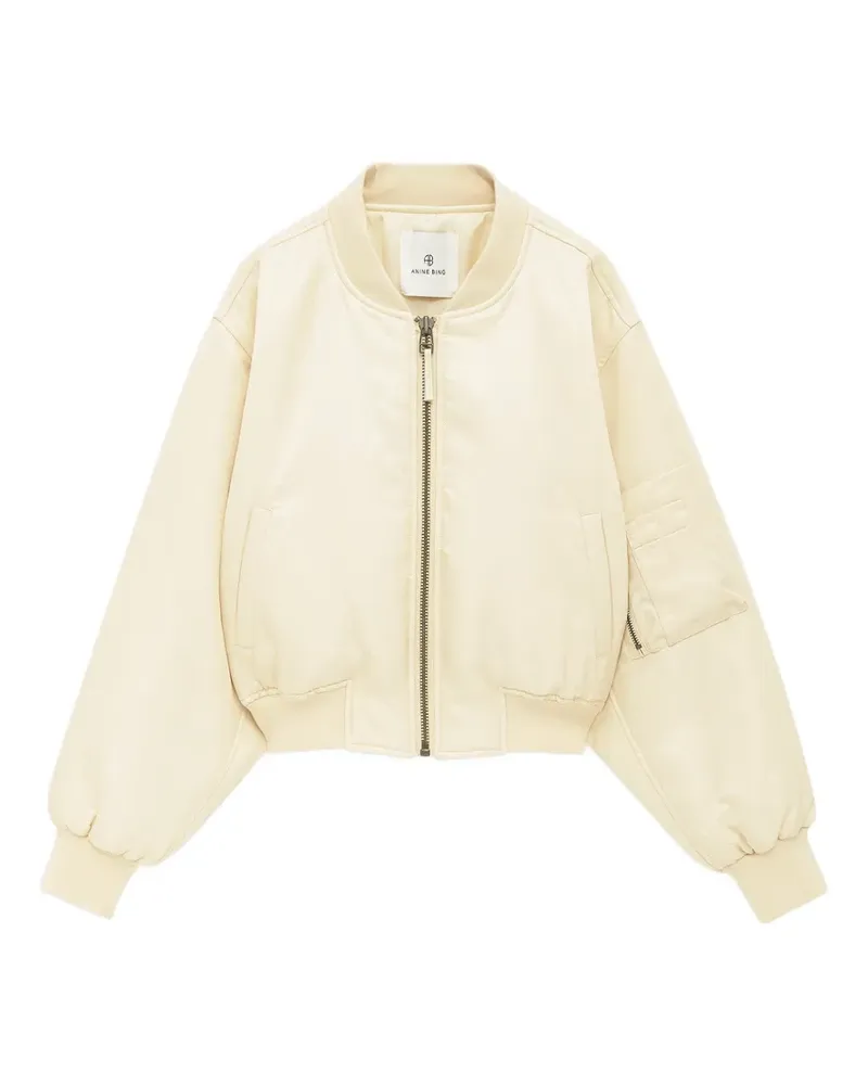 Anine Bing Leon cropped bomber jacket - Nude Nude