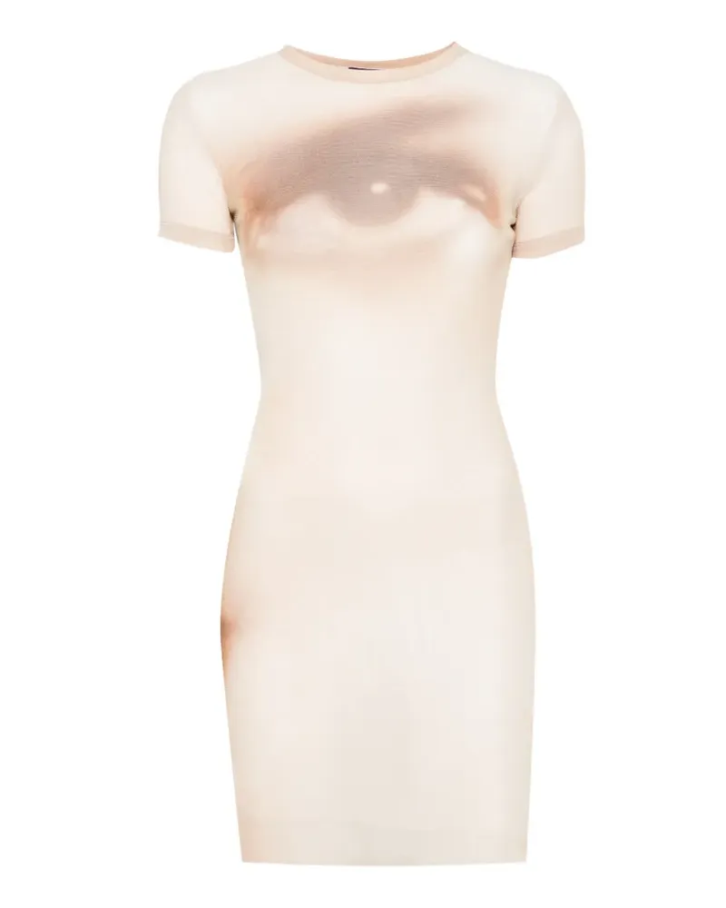 Jean Paul Gaultier Kurzärmeliges Kleid mit Rundhalsausschnitt - Nude Nude