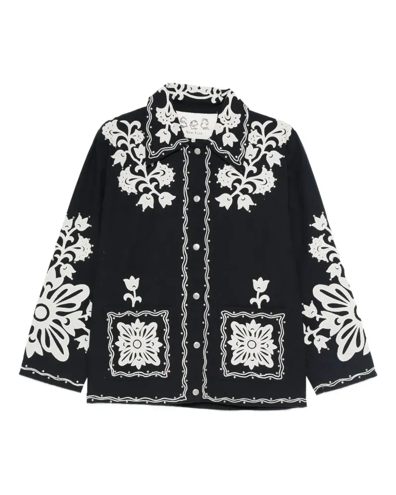 Sea Jacke mit Blumenstickerei - Blau Blau