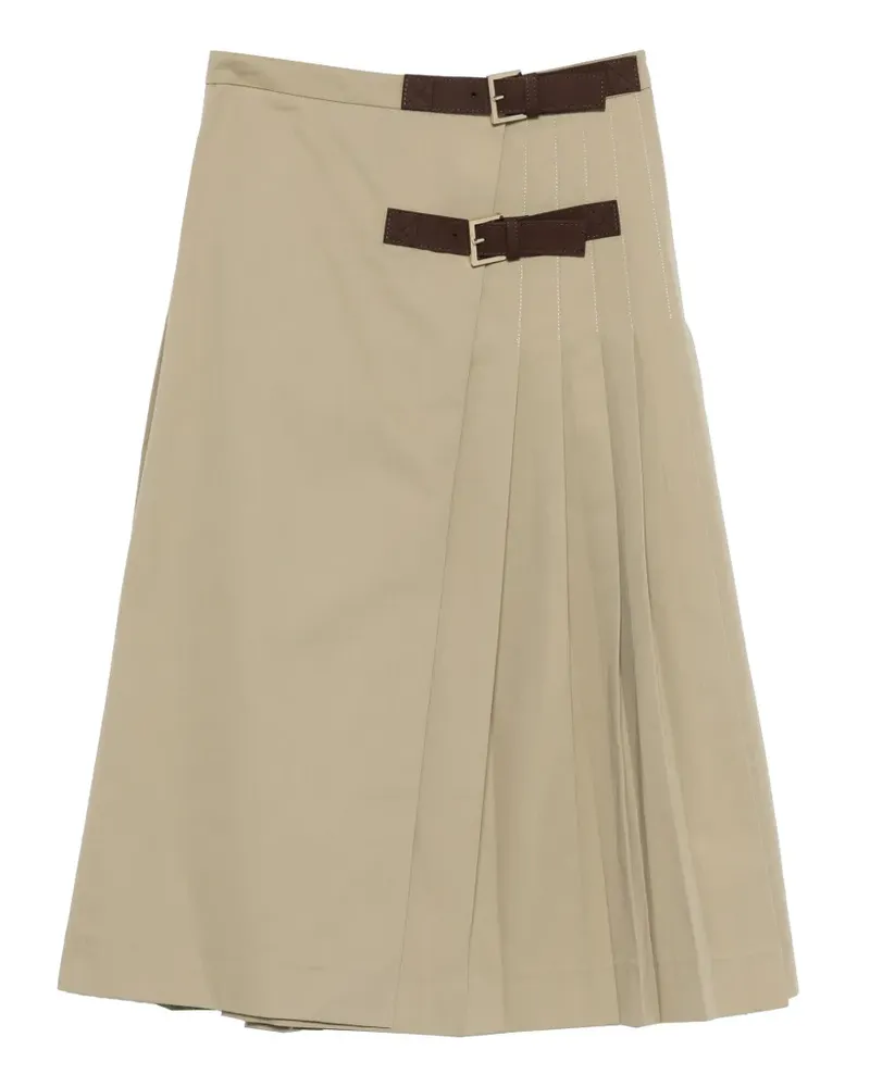 Semicouture buckle-detail pleated midi skirt - Grün Grün