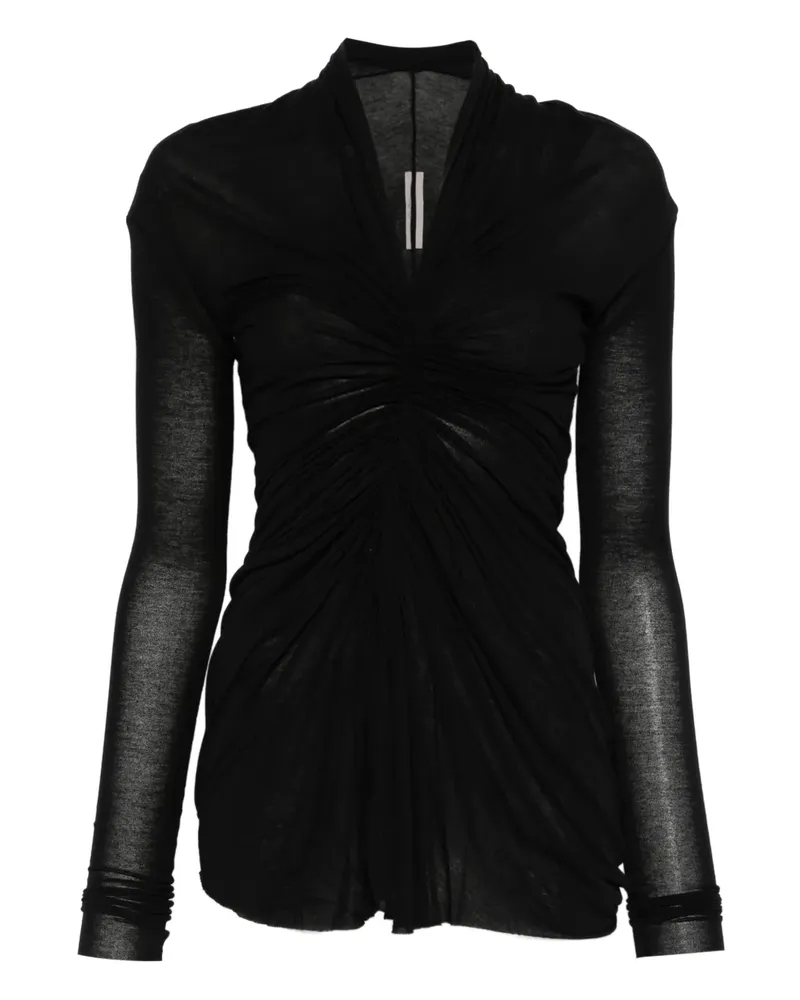 Rick Owens Radiance draped V-neck top - Schwarz Schwarz