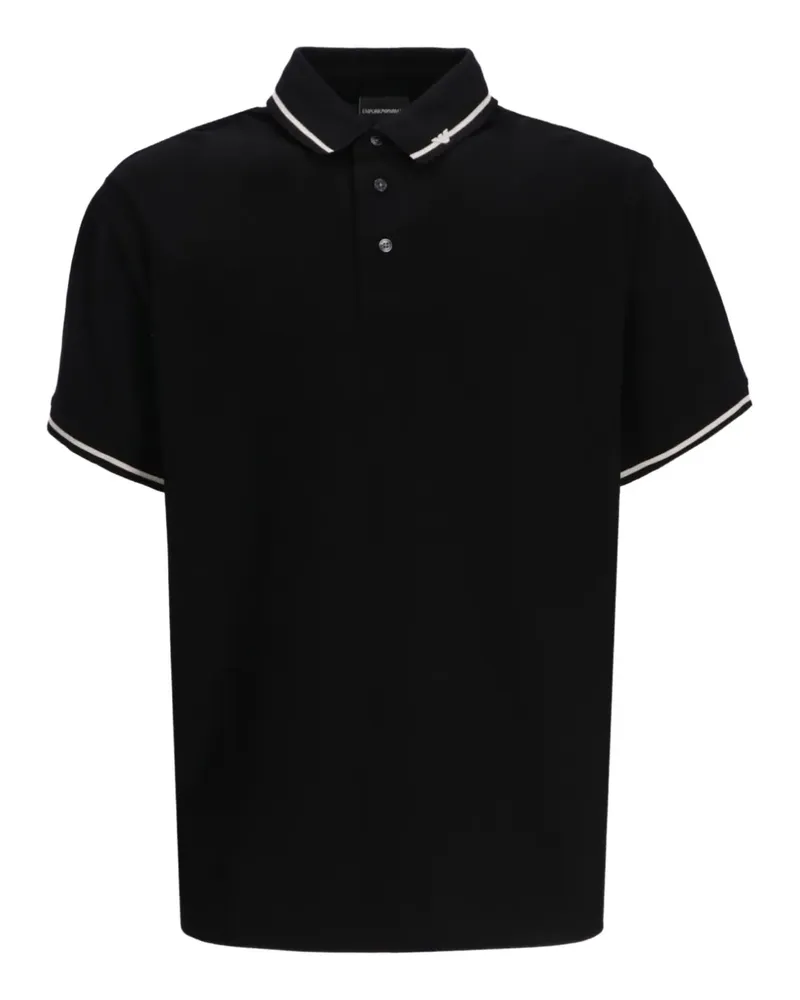 Emporio Armani Poloshirt mit Kontrastdetail - Schwarz Schwarz