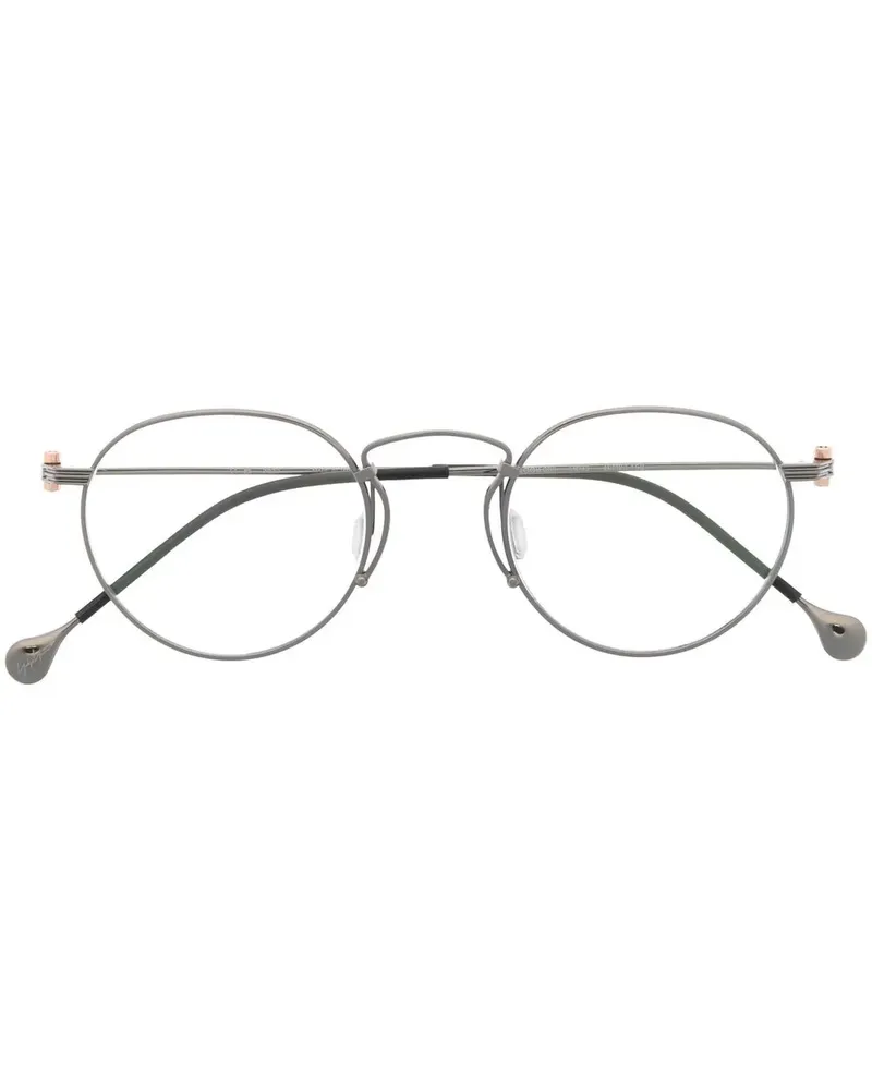 Yohji Yamamoto Brille mit rundem Gestell - Schwarz Schwarz