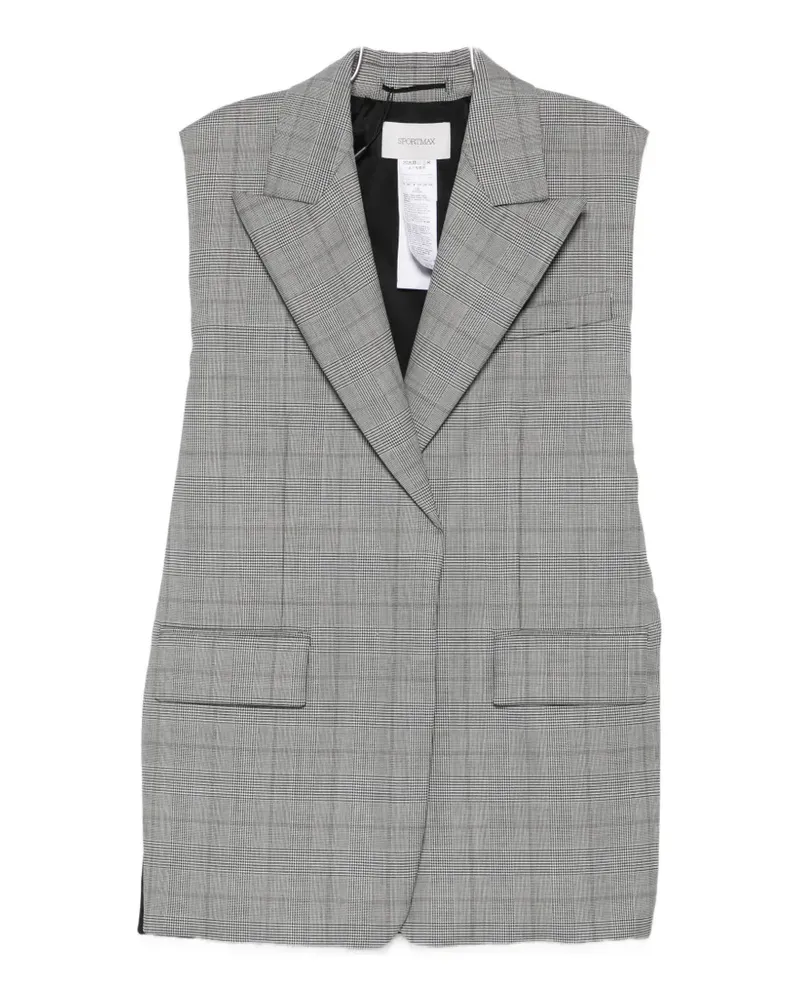 SPORTMAX Abete check-pattern sleeveless gilet - Grau Grau
