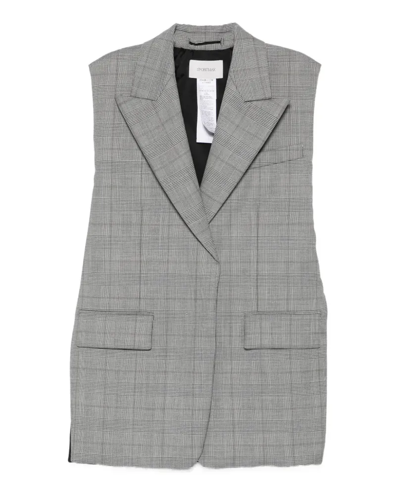 SPORTMAX Abete check-pattern sleeveless gilet - Grau Grau