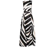 Abendkleid mit Zebra-Print - Schwarz