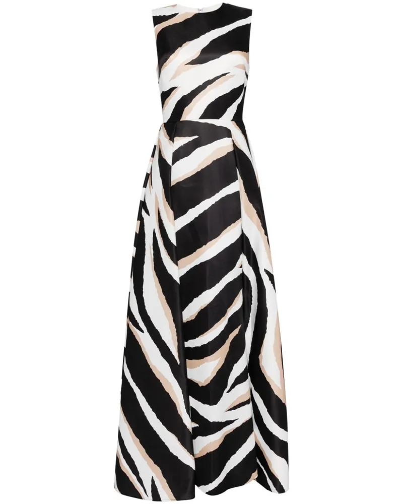 Elie Saab Abendkleid mit Zebra-Print Schwarz