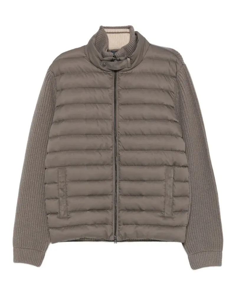Herno Strickjacke mit gesteppten Einsätzen - Grau Grau