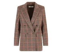 Doppelreihiges Sakko mit Karo - Braun