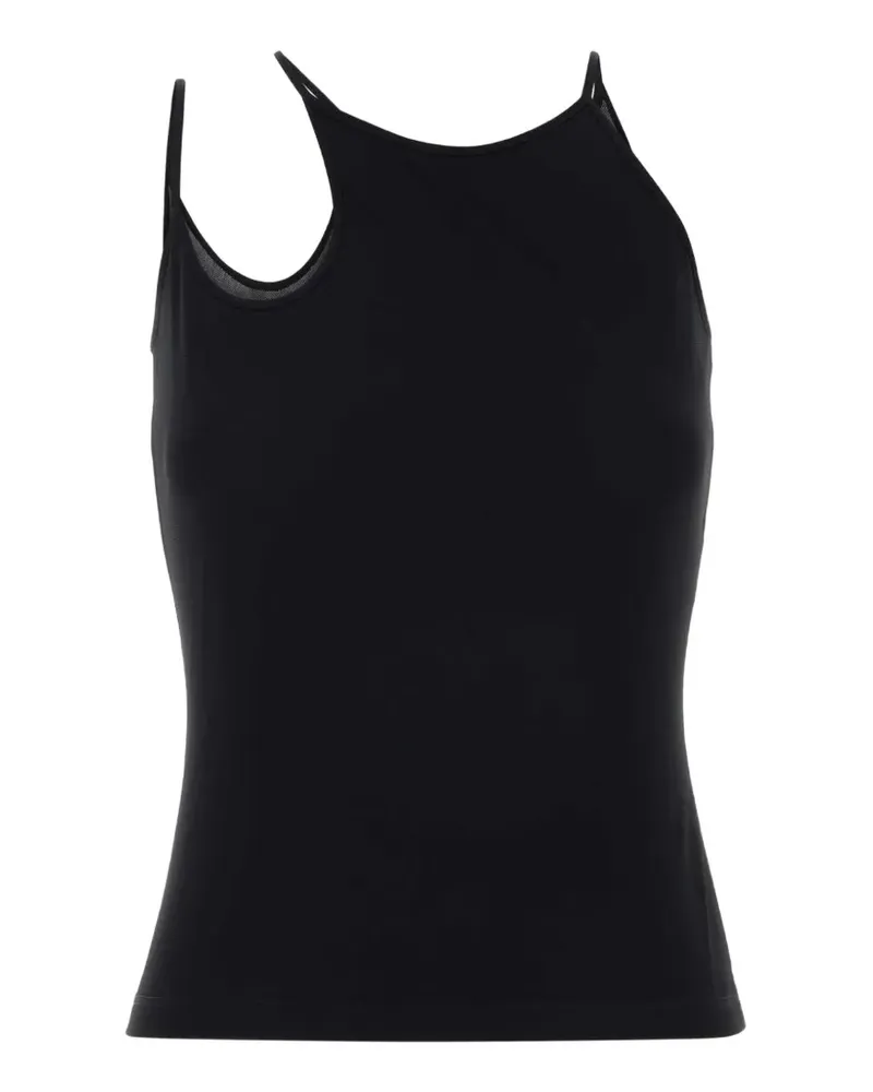 Alexander McQueen cut-out mesh tank top - Schwarz Schwarz