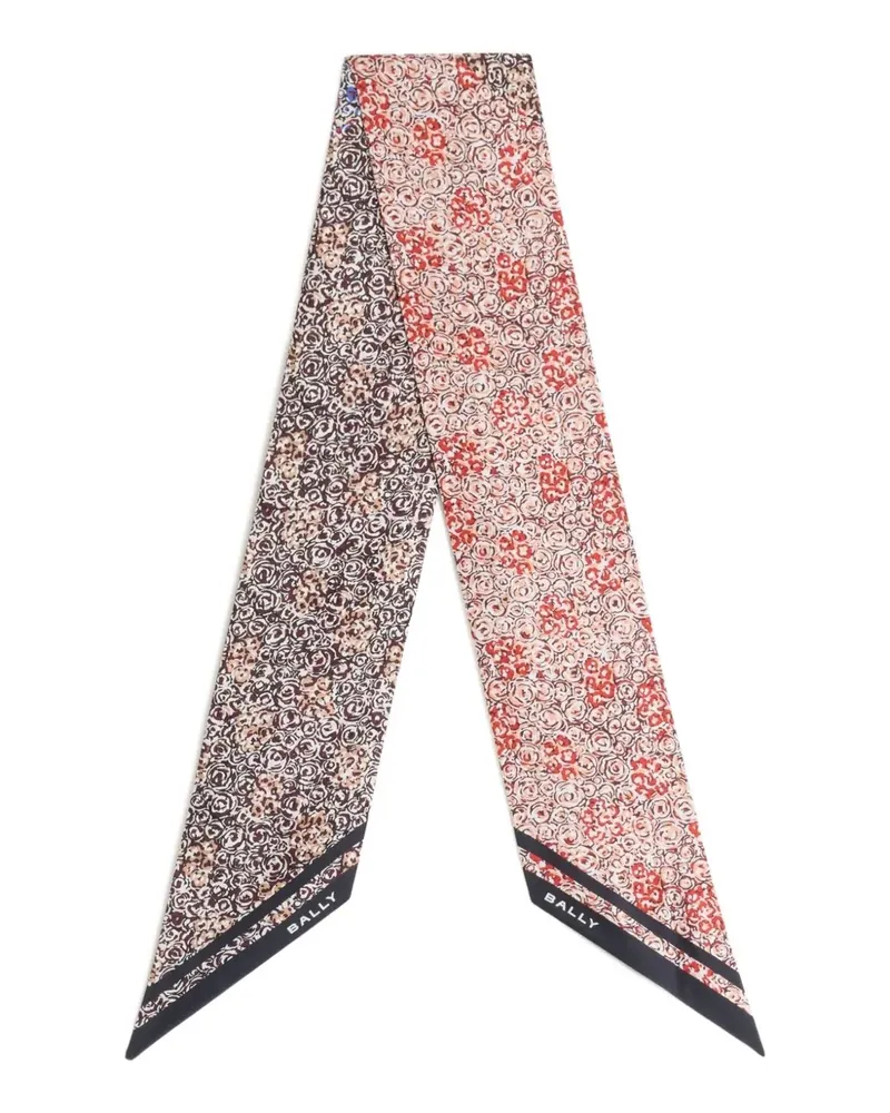Bally Seidentuch mit Blumen-Print - Nude Nude