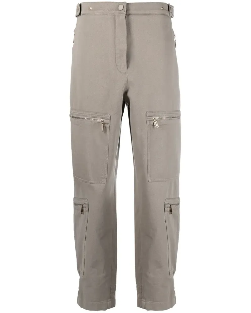 Fendi Gerade Hose mit Reißverschlussdetail - Grün Grün