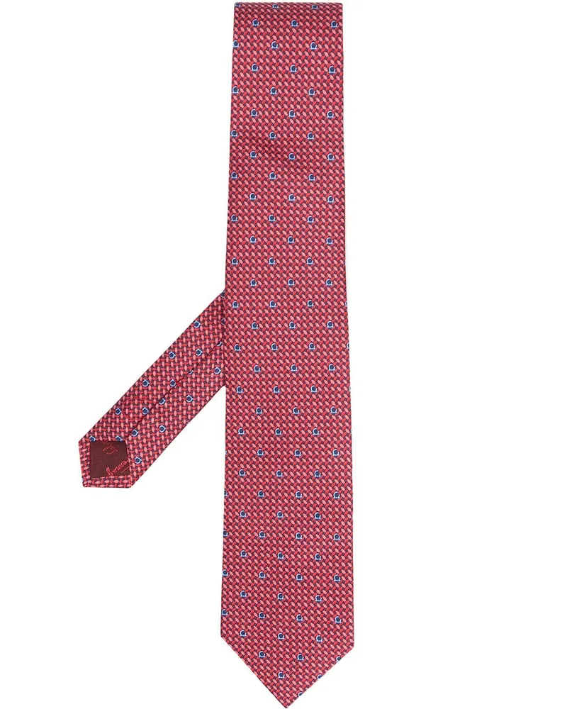 Ferragamo Krawatte mit Gancini-Muster - Rot Rot