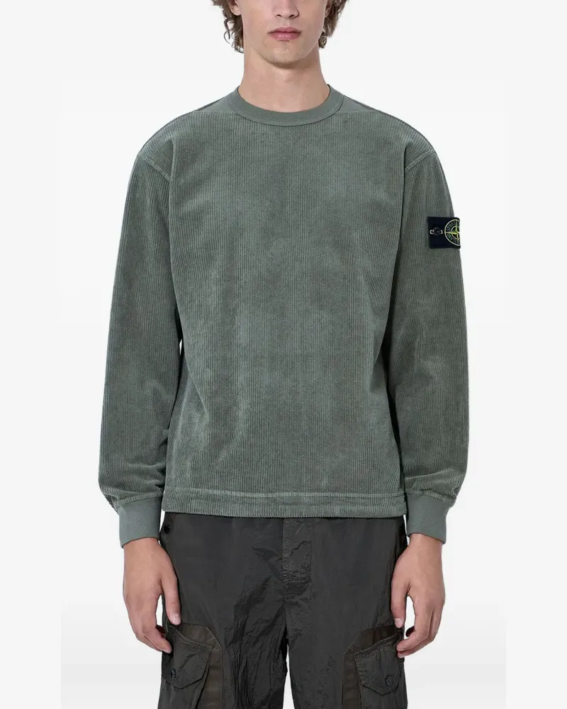 Stone Island 156100030 corduroy logo-patch sweatshirt - Grau Grau