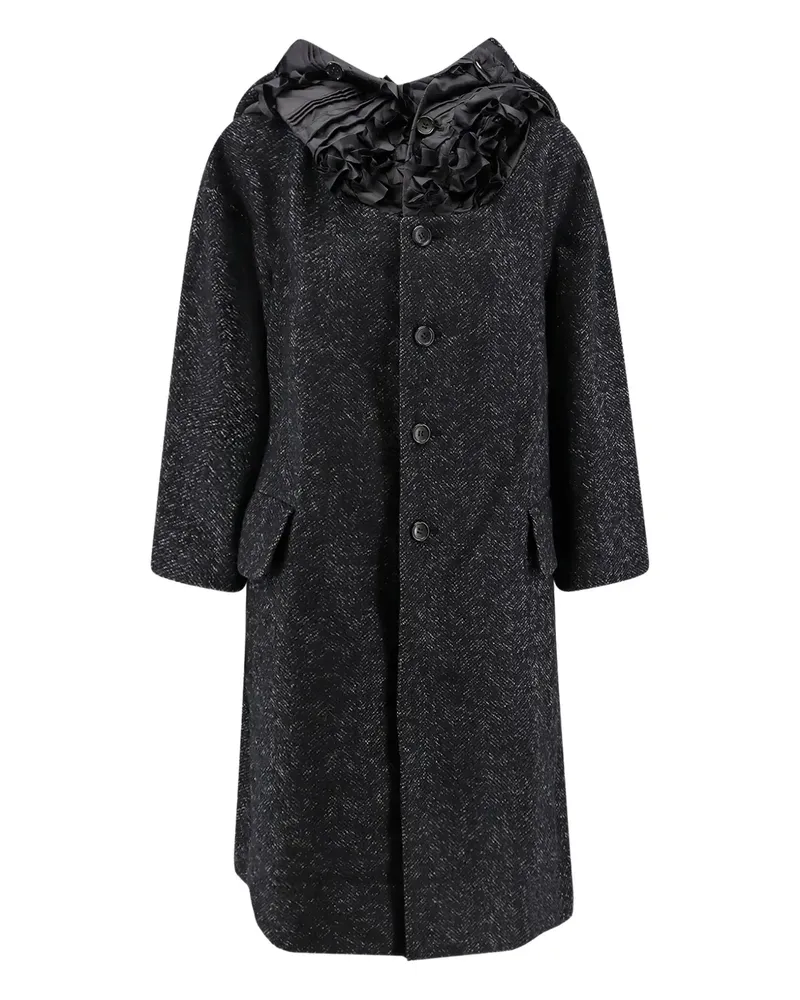 Comme des Garçons ruffled-collar coat - Schwarz Schwarz