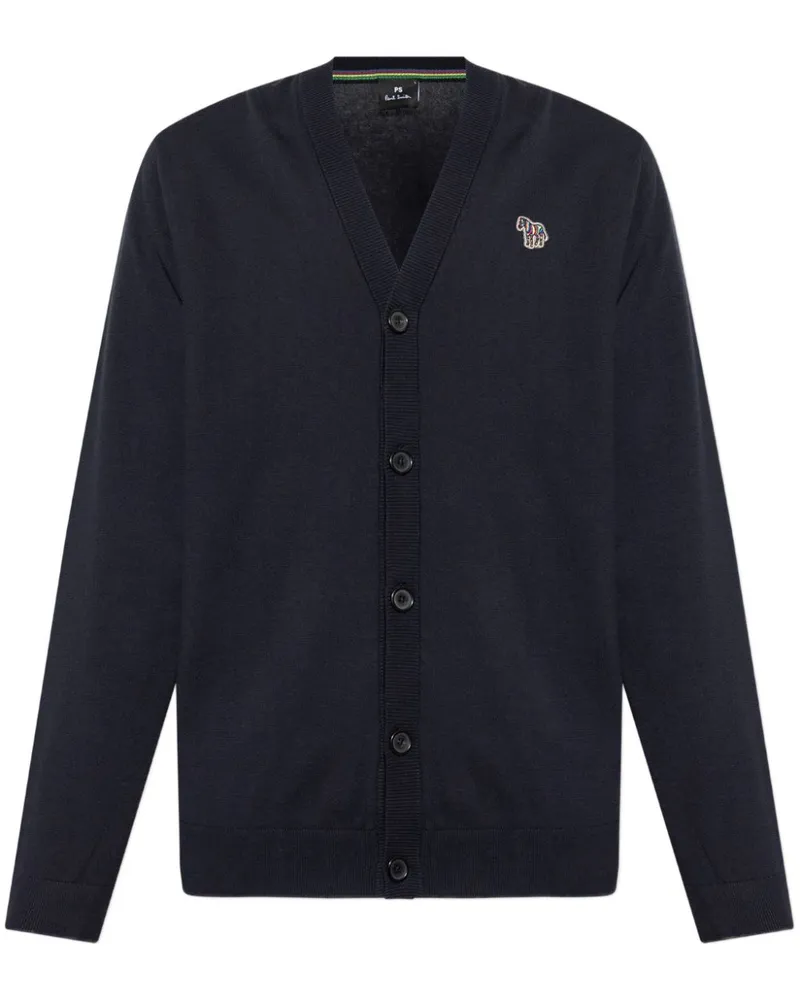 Paul Smith Cardigan mit Zebra-Patch - Blau Blau