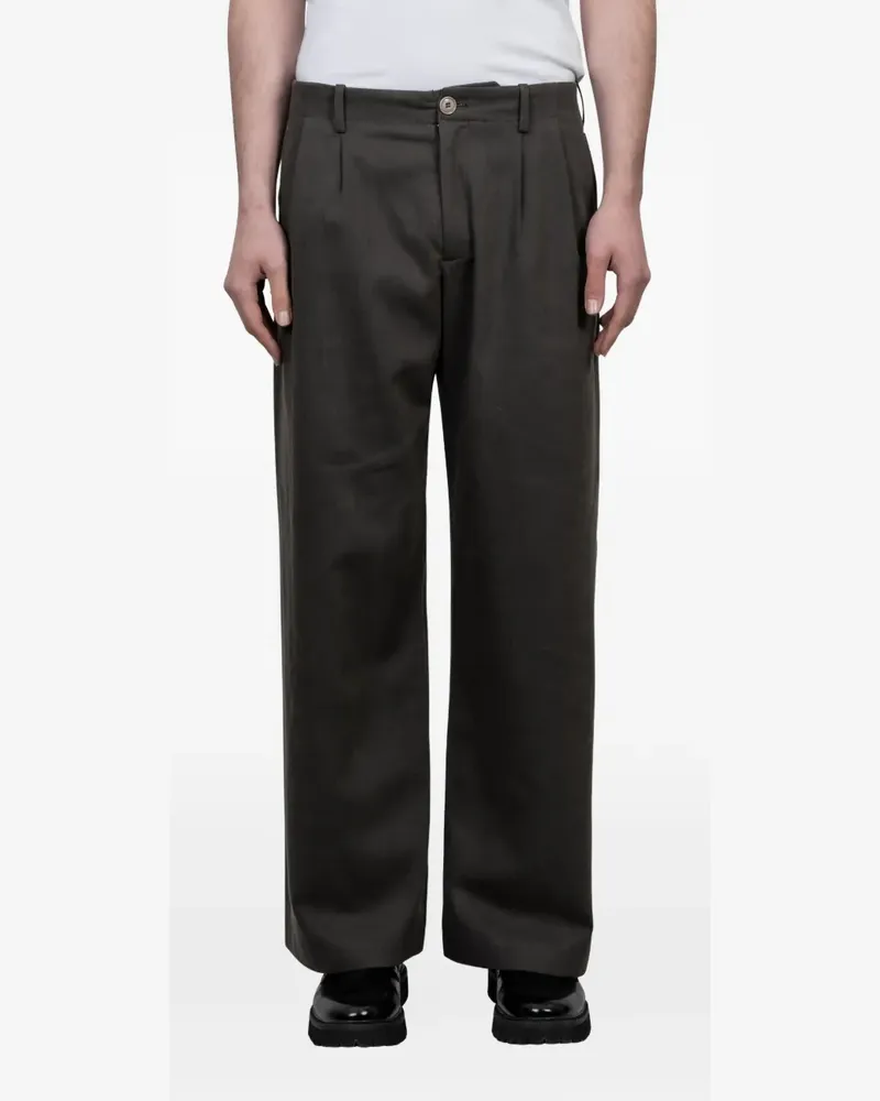 Our Legacy Bridge coated pleated trousers - Grün Grün