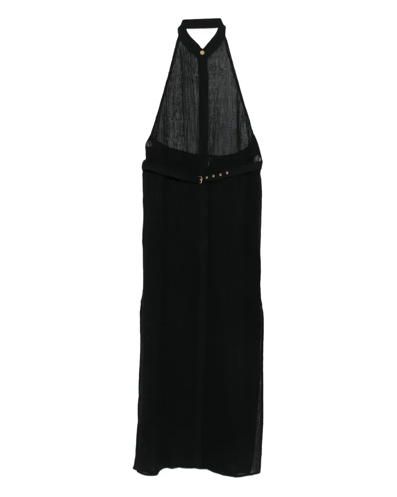 Le Kasha 1918 Jabal Neckholder-Midikleid mit Gürtel - Schwarz Schwarz