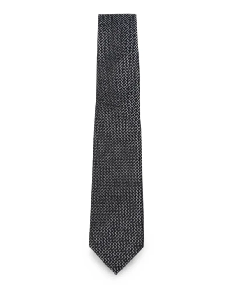 Tom Ford Krawatte mit Hahnentrittmuster - Schwarz Schwarz