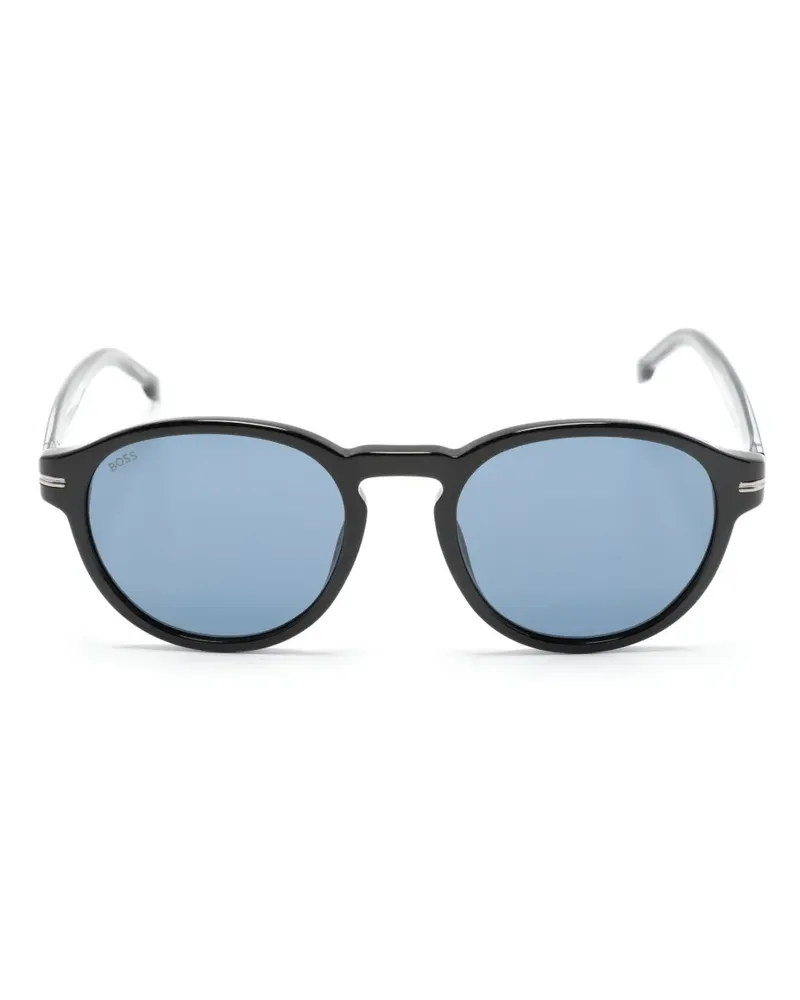 HUGO BOSS Sonnenbrille mit rundem Gestell - Schwarz Schwarz