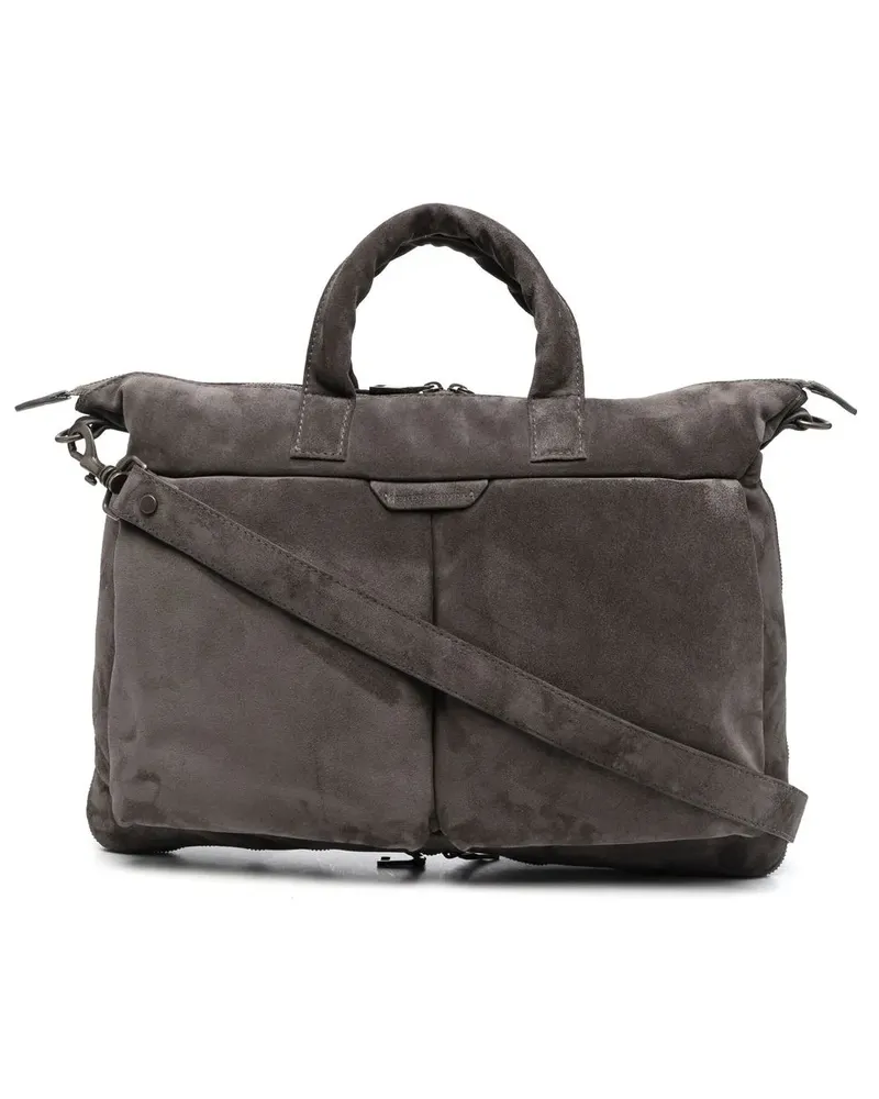 Officine Creative Italia Helmut Aktentasche aus Wildleder - Grau Grau