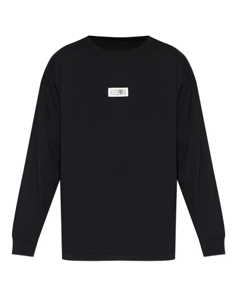 Maison Margiela logo-patch long-sleeve T-shirt - Schwarz Schwarz