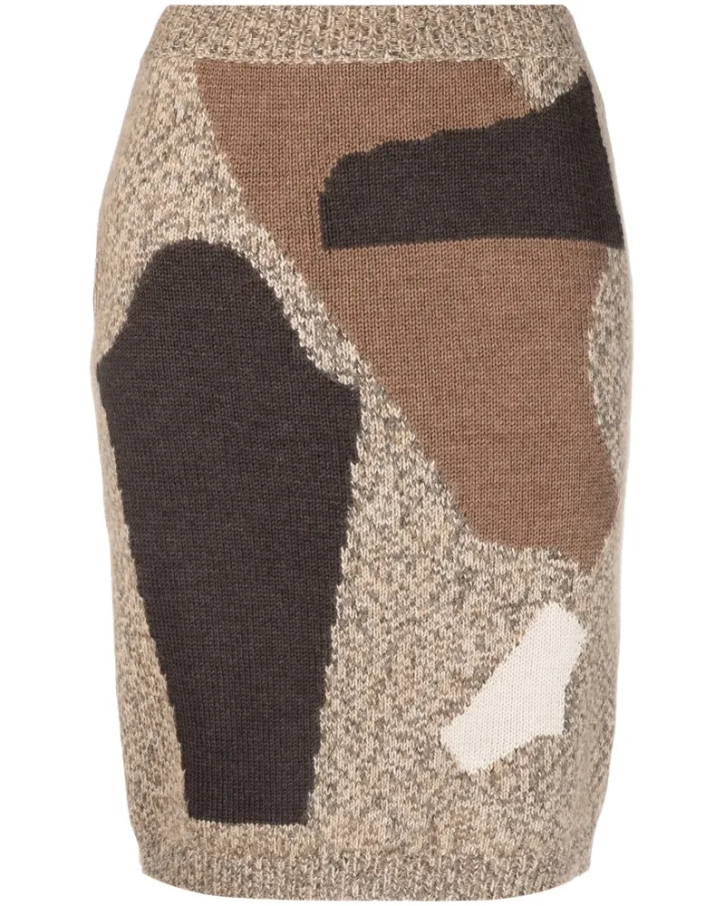 Moschino Bleistiftrock mit Intarsienmuster - Nude Nude