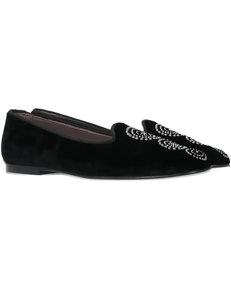 Castañer stud-embellishments velvet loafers - Schwarz Schwarz