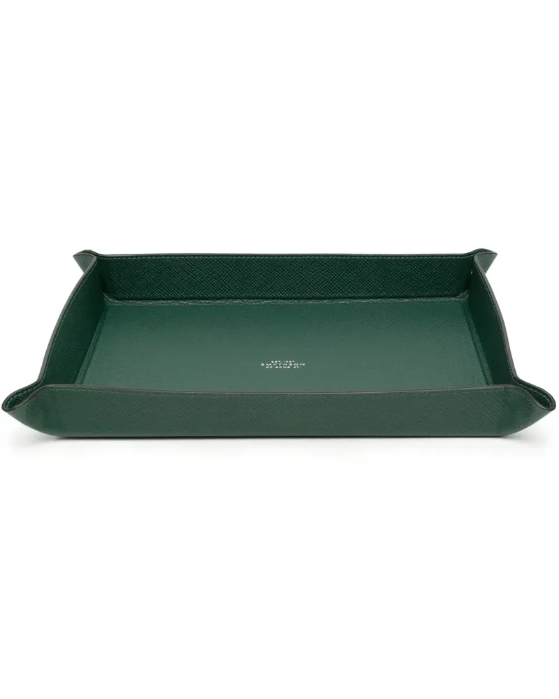 Smythson Große Ablage aus Leder - Grün Grün