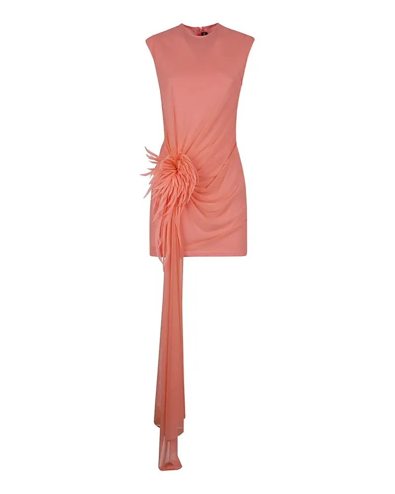 David Koma mesh floral-appliqué mini dress - Rosa Rosa