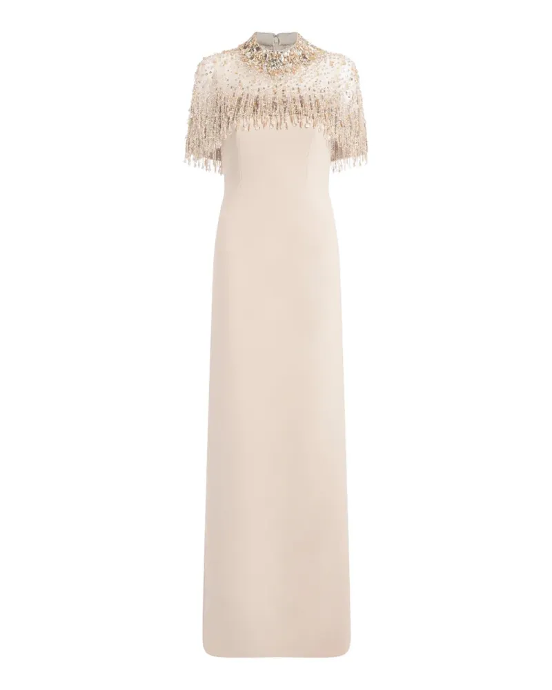 Jenny Packham Livia Maxikleid mit Perlen - Nude Nude