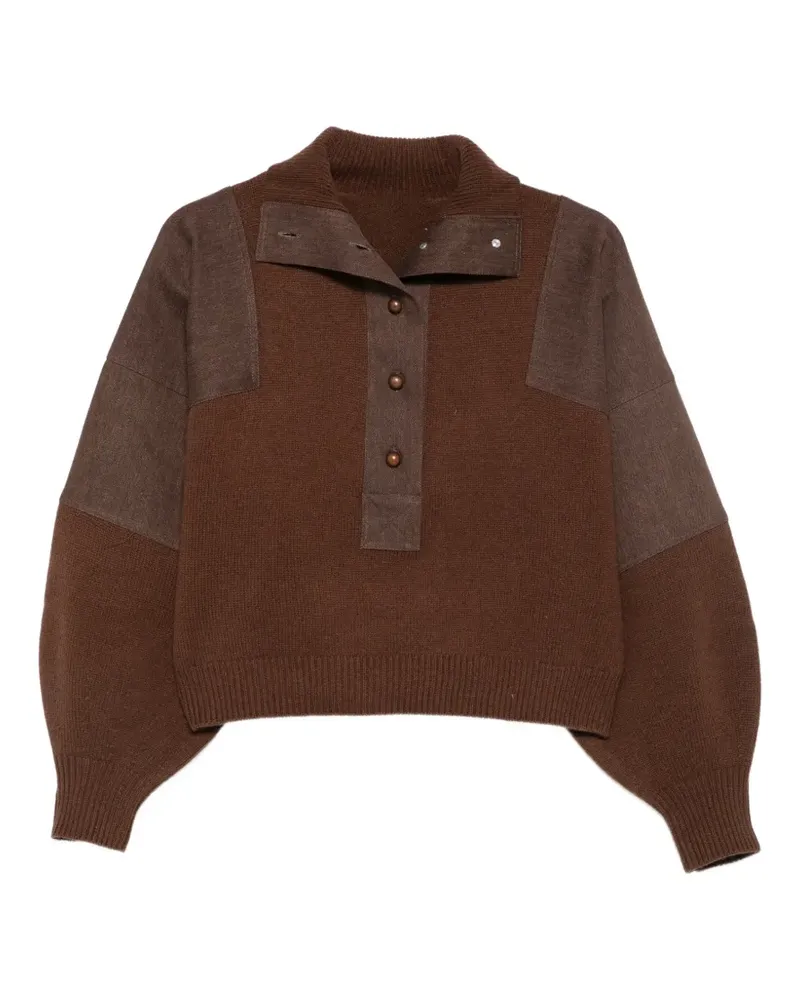 Sessùn button-up panelled sweater - Braun Braun