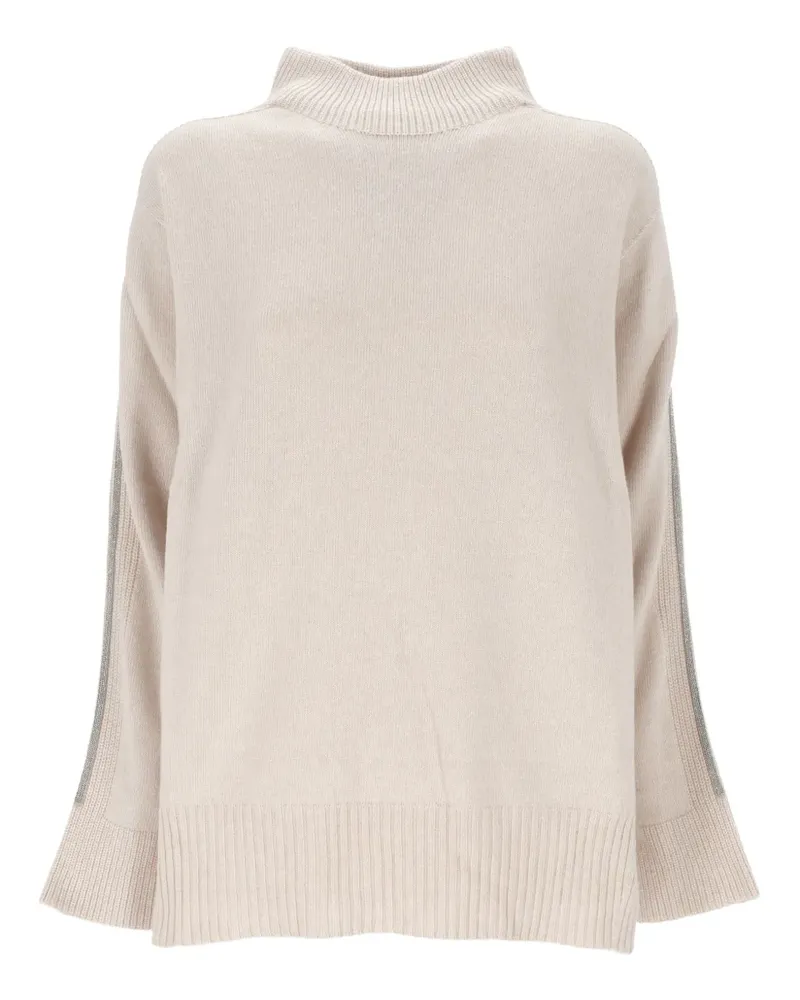 D.EXTERIOR funnel-neck flared sweater - Nude Nude