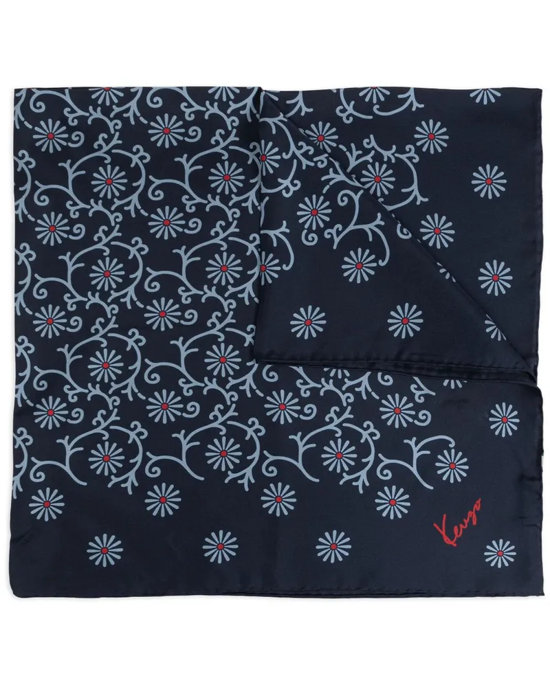 Kenzo Schal mit Blumen-Print Blau