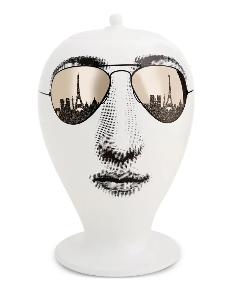 Fornasetti Paris Tour' Keramikvase - Weiß Weiß