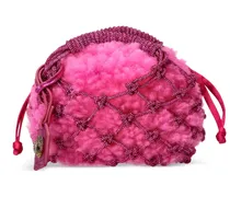 Kleiner Macrame Crystal Shopper - Rosa