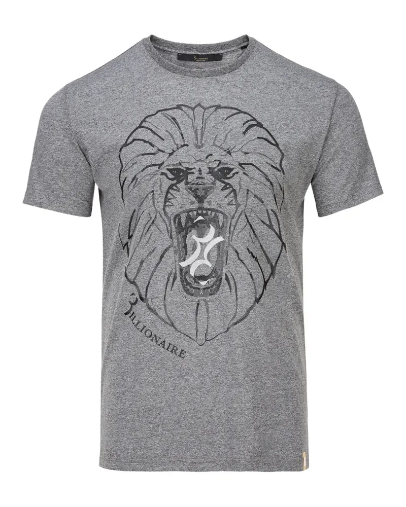 Billionaire Lion printed T-shirt - Grau Grau